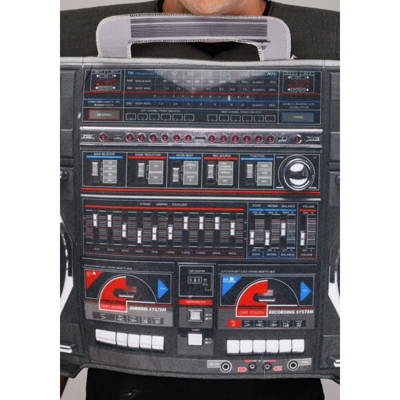 Retro Light Up Boombox Costume for Adults Youth Foam-Backed - Picture 4 of 8
